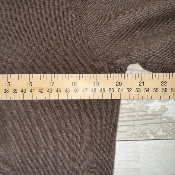 Lands' End Men's Brown V-Neck LS Sweater Size M 100% Supima Cotton Pullover - Picture 13 of 14